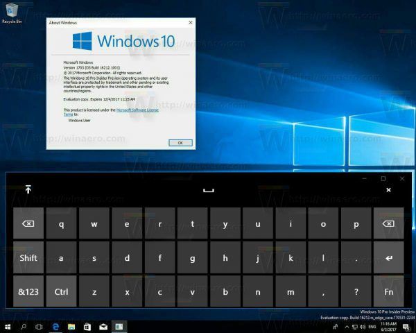 Windows 10 Nová dotyková klávesnica 2