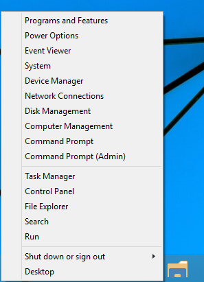 Menangkan menu X Windows 10