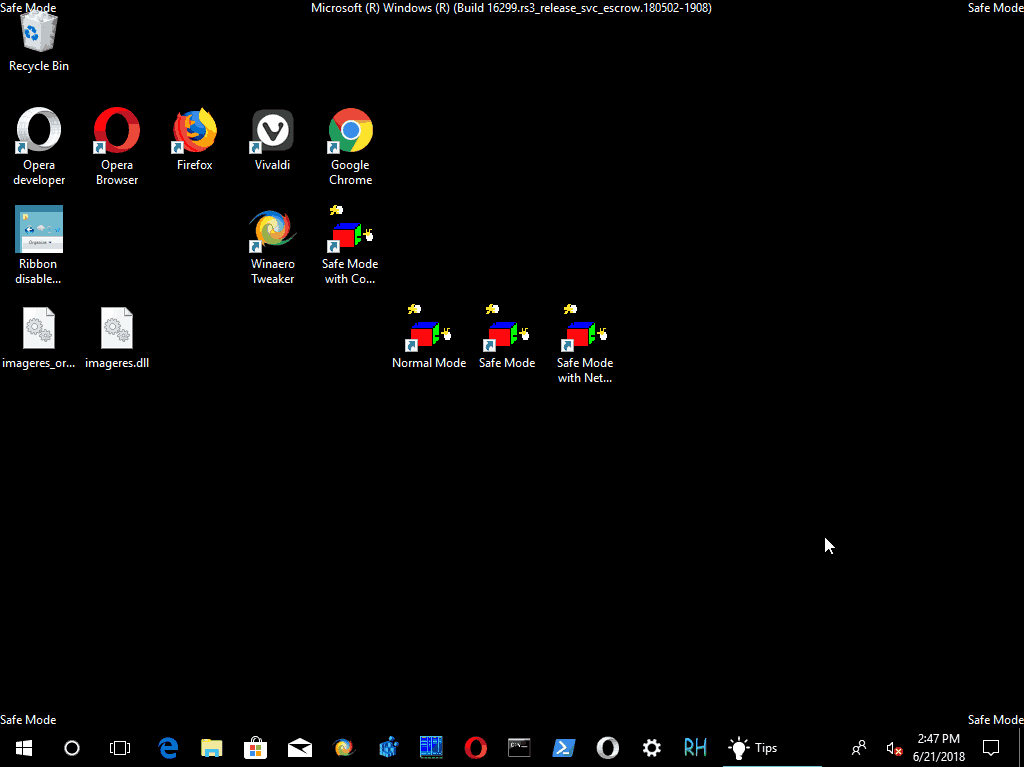 Windows 10: n vikasietotila toiminnassa