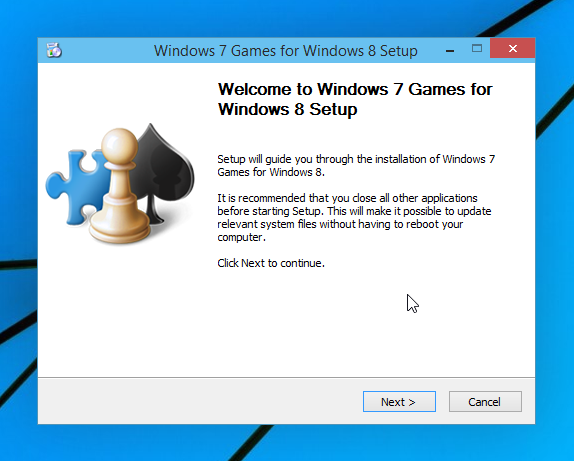 asenna Win7-pelit Windows 10: een