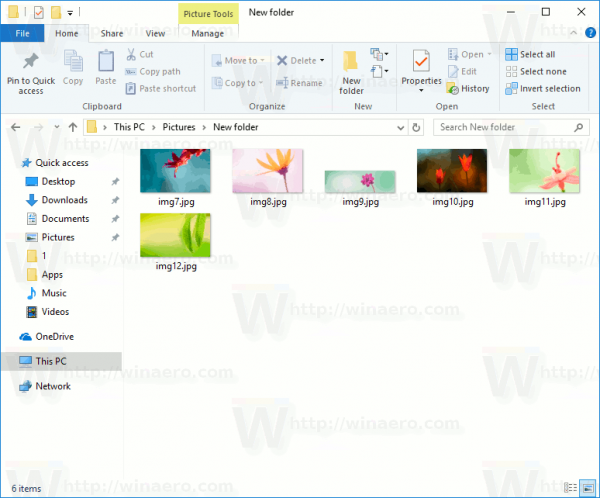 Windows 10 En mappe med bilder