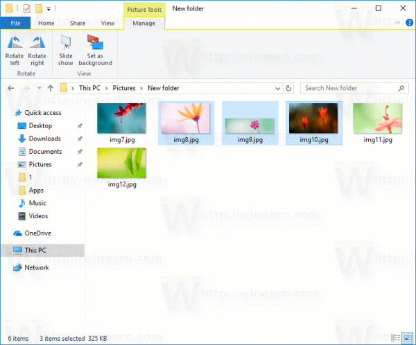 Windows 10 Sélectionnez certaines images