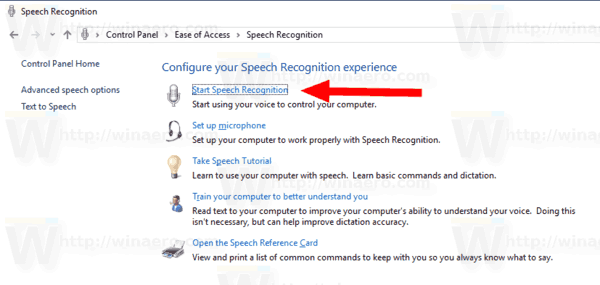 Запретить распознавание речи при запуске в Windows 10