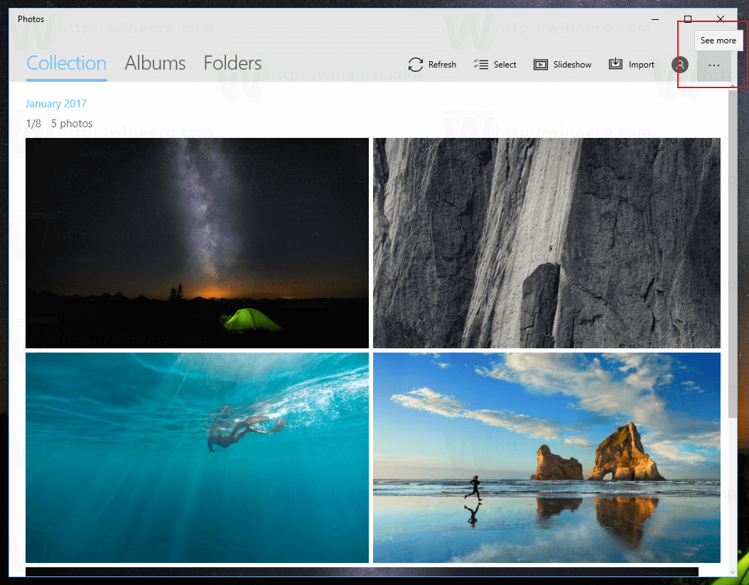 Φωτογραφίες των Windows 10 Ενεργοποίηση σκοτεινού θέματος