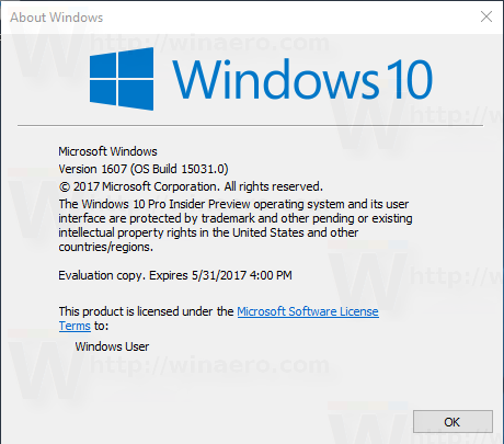 Windows 10 יוצרי עדכון Aero Peek