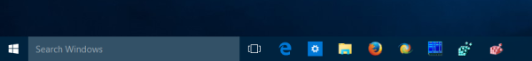 Windows 10-søgefelt aktiveret
