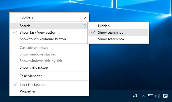 Icône de recherche Windows 10