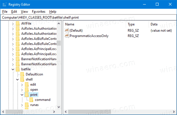 Windows 10 Usuń wydruk z menu kontekstowego