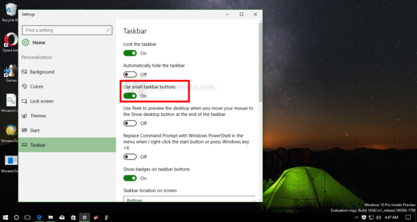 Windows 10 مع شريط مهام XP