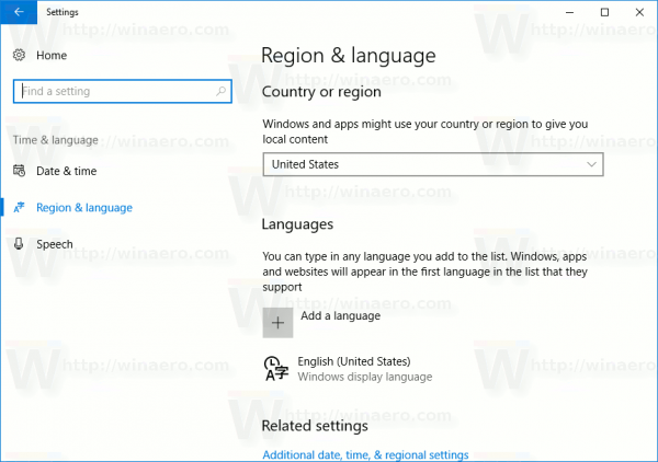 Windows 10 Κατάργηση γλώσσας
