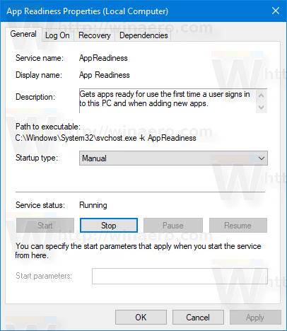 Tehtävienhallinta Windows 10 Services -välilehti