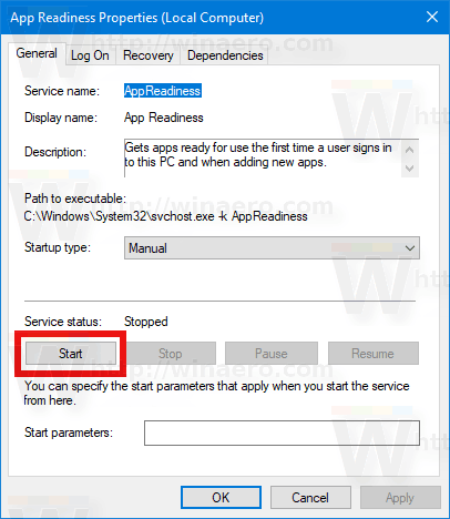 إيقاف الخدمة في نظام التشغيل Windows 10