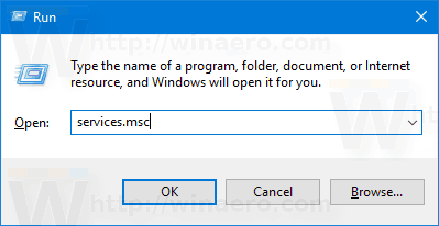 الخدمات في Windows 10
