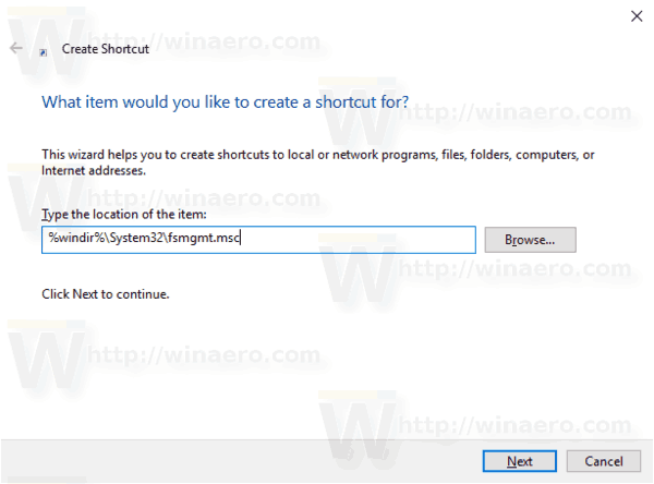 Zástupce sdílených složek Windows 10 1