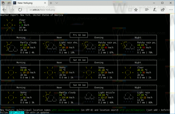 Windows 10 Png מזג האוויר בקצה