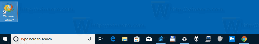 „Windows 10“ užduočių juosta matoma