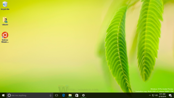 تم تعيين صورة Windows 10 IE