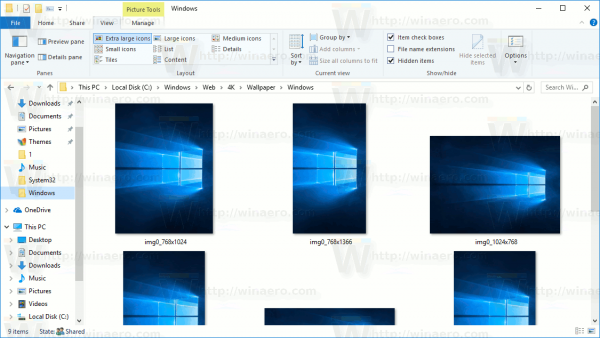 Bobine vidéo de vignettes Windows 10