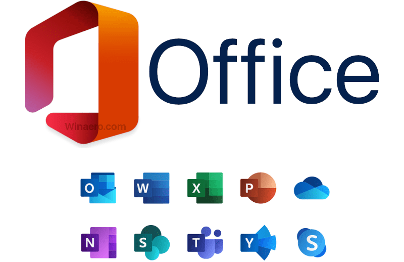 Natpis s logotipom Microsoft Office 2020 Fs8