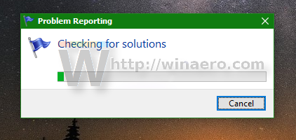Windows 10 vérifie les solutions disponibles