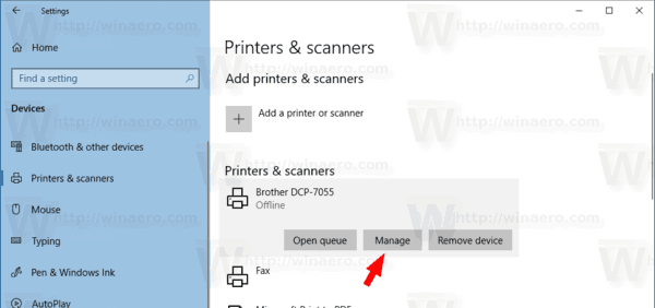 Windows 10 Hernoem een ​​gedeelde printer