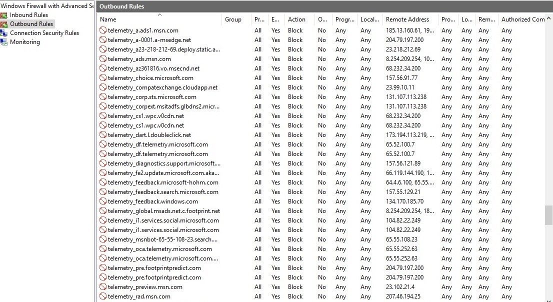 Windows 10 desabilita espionagem com Firewall