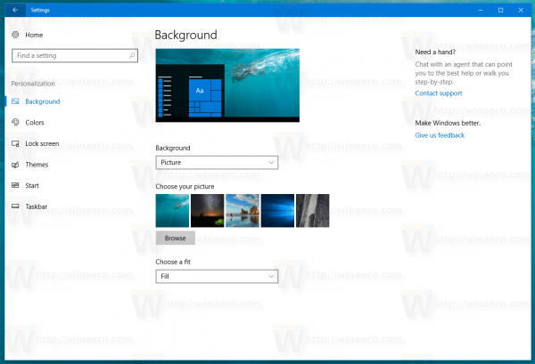 Windows 10 Změna tapety