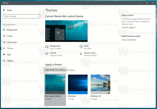 Windows 10 Spremi kao Deskthemepack