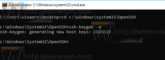 „Windows 10“ prisijungimas prie įmontuoto „Sshd Server 5“