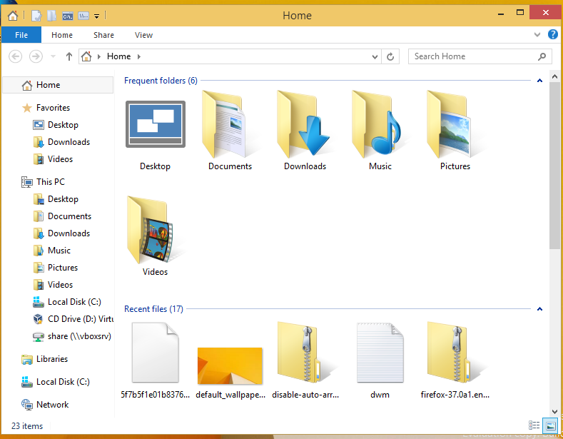 domovská složka Windows 10