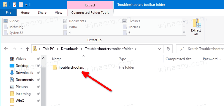 Windows 10 Rimuovi la barra degli strumenti per la risoluzione dei problemi dalla barra delle applicazioni