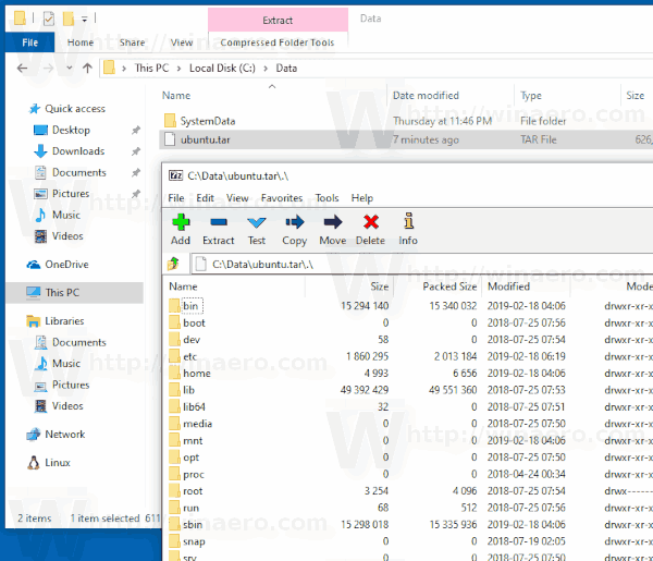 Windows 10 exporté WSL Distro