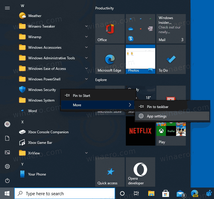 Zkratka zabezpečení systému Windows v možnostech vyhledávání