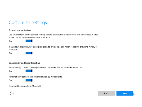 Windows 10 10074 ändrat inställningsprograms sekretess 2
