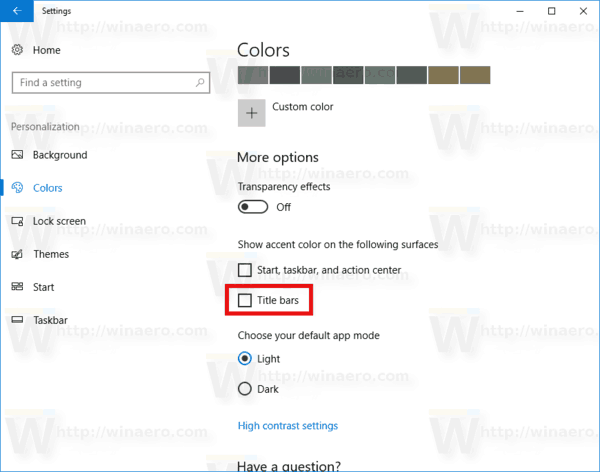 Warna Teks Bar Tajuk Khusus pada Windows 10 2