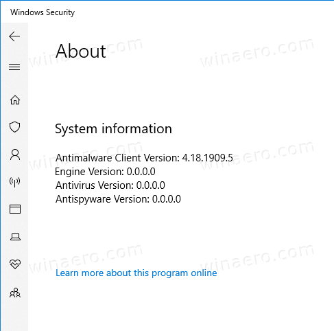رمز إعدادات أمان Windows