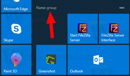 Windows 10 Δημιουργία νέας ομάδας πλακιδίων 2