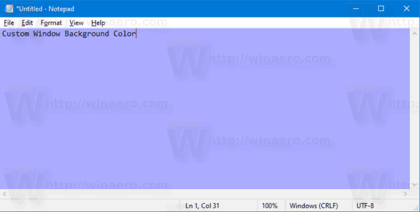 لون خلفية نافذة Windows 10 المخصص 1