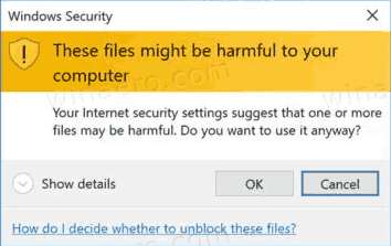 Windows 10: эти файлы могут быть вредными для вашего компьютера
