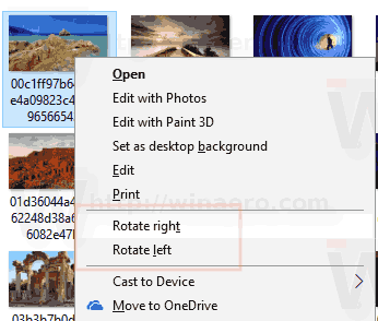 Windows 10 Bildkontextmenü drehen