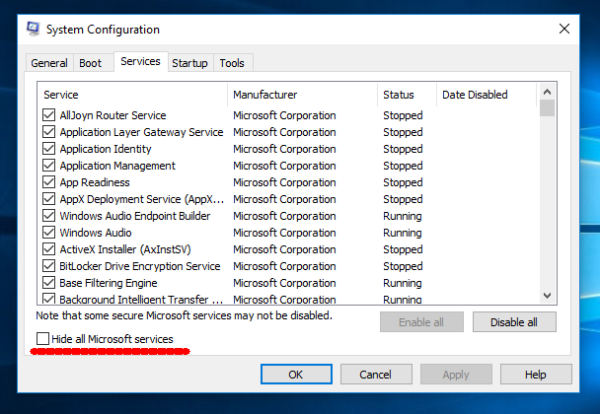 Диспетчер задач Windows 10 отключает элементы автозагрузки