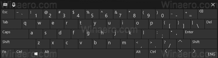 Změnit rozložení dotykové klávesnice Windows 10
