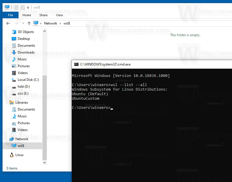 Terminé WSL Distro Windows 10