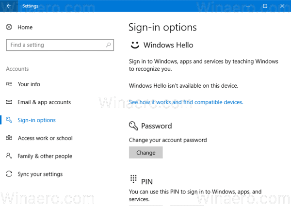 „Windows 10“ prisijungimo parinktys