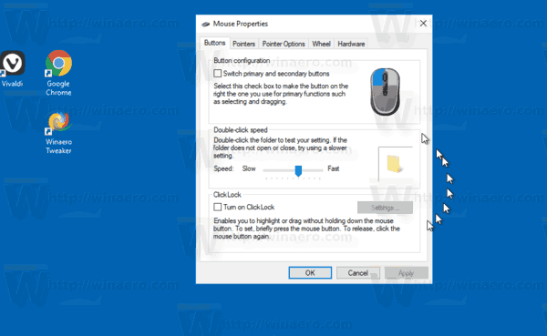 Traces de souris Windows 10 statiques