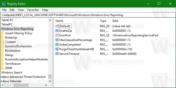 Windows 10 Deaktiver feilrapportering