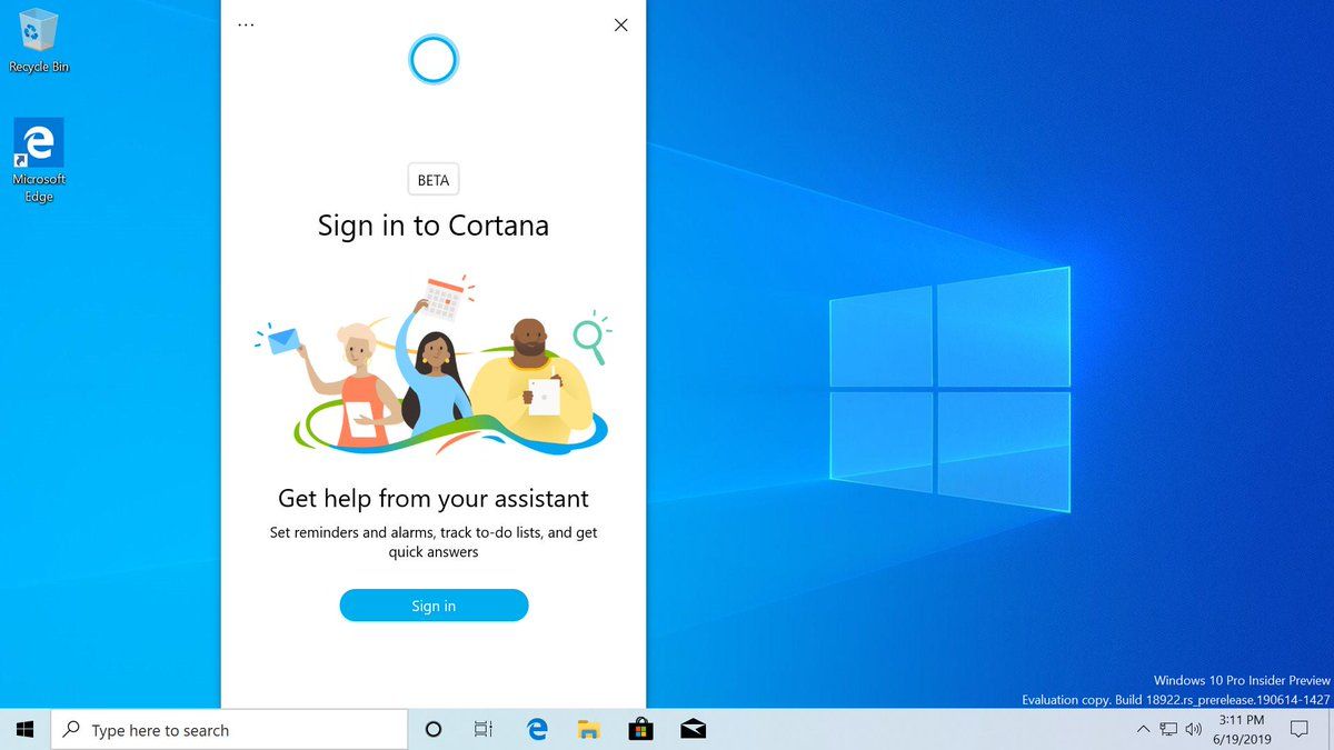 Windows 10 새로운 Cortana 1