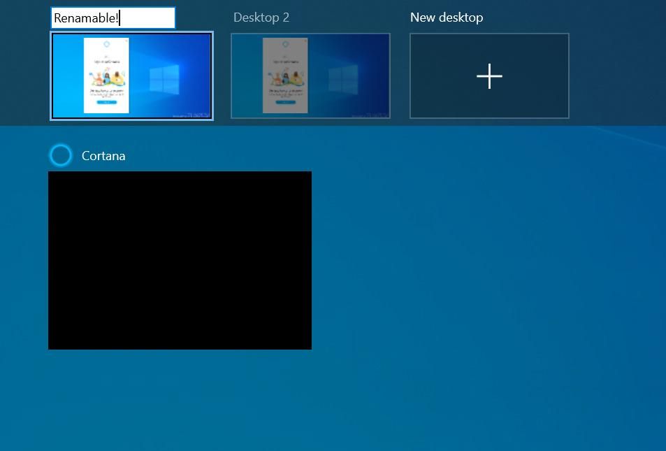 Windows 10 가상 데스크톱 이름 바꾸기