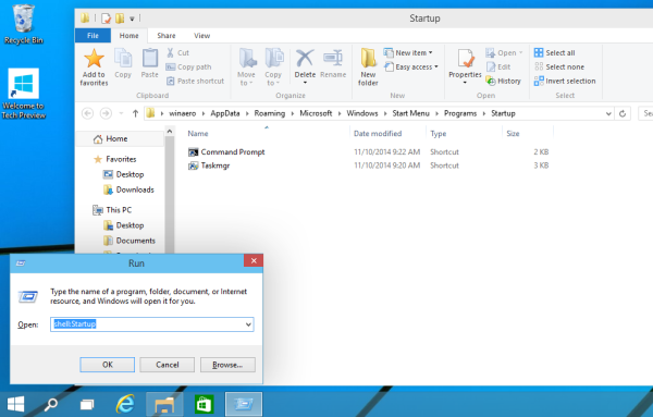 startmappen i Windows 10