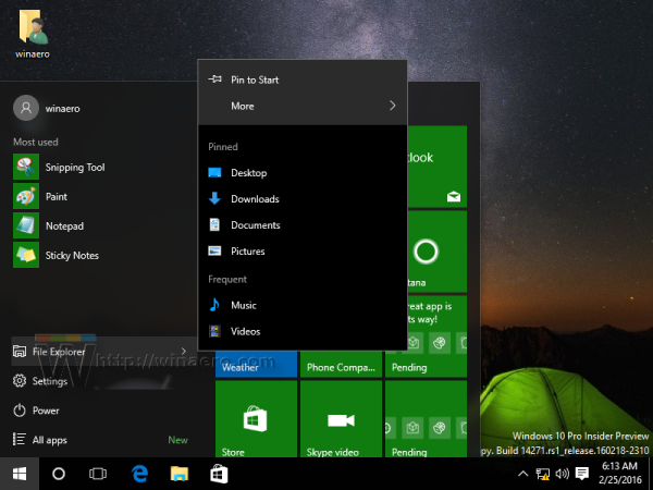 Windows 10-tilpasning deaktiverer nylige dokumenter